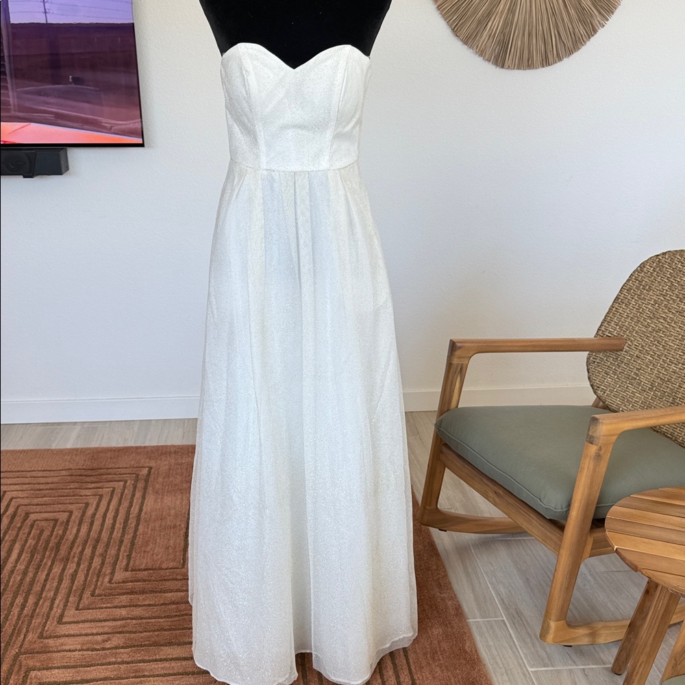 Crystal Doll Strapless White Gown